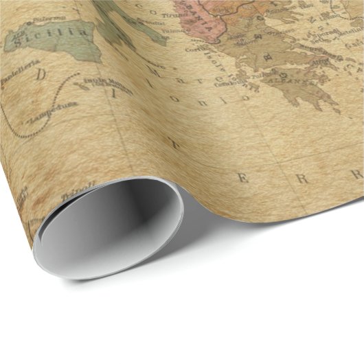 Antike Karten Stil 13 Wrapping Paper Roll Geschenkpapier (Rolleneckpunkt)