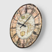 Antike Kartenmauer Große Wanduhr (Winkel)