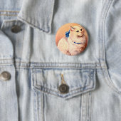 Antike Katze mit blauem Schleif Button (Beispiel)
