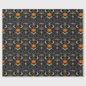 Antike Katzen Art Deco Halloween Geschenkpapier (Flach)