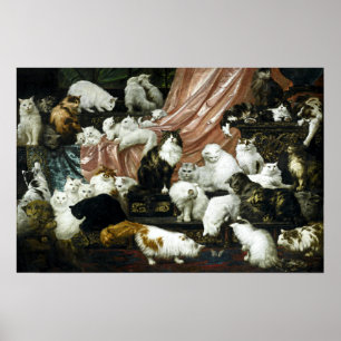 Antike Katzen aus der viktorianischen Ära Poster