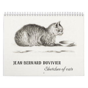 Antike Katzen-Skizzen von Jean Bernard Duvivier Kalender