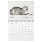 Antike Katzen-Skizzen von Jean Bernard Duvivier Kalender (Feb 2026)