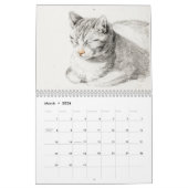 Antike Katzen-Skizzen von Jean Bernard Duvivier Kalender (Mär 2026)