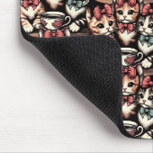 Antike Katzen-Teeparty Mousepad (Ecke)