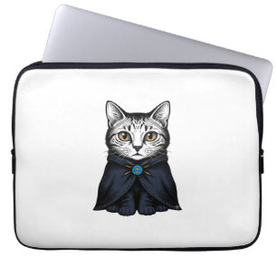 Antike Katzenporträt-Illustration im Gravur-Stil Laptopschutzhülle