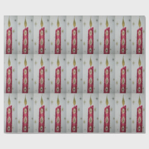 Antike Kerze mit Glitter Geschenkpapier