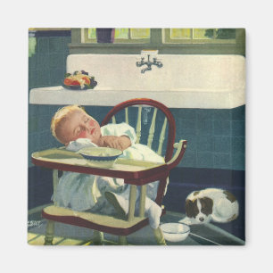 Antike Kinder, Babyschlaf Hochstuhl Küche Magnet