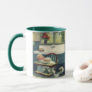 Antike Kinder, Babyschlaf Hochstuhl Küche Tasse