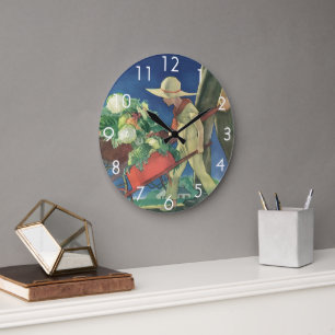 Antike Kinder, Biologischer Gartenbau; Victory Gar Große Wanduhr