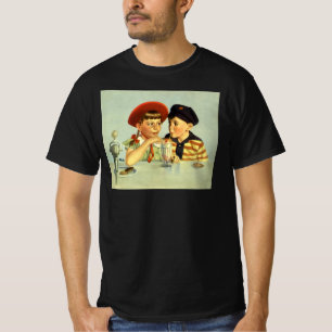 Antike Kinder, Junge und Mädchen teilen sich einen T-Shirt