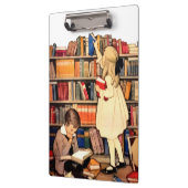Antike Kinder lesen Bibliotheksbücher Klemmbrett (Links)