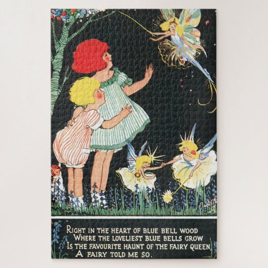 Antike Kinder mit geflügelter Fee Puzzle (Vertikal)