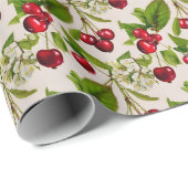 Antike Kirschen Geschenkpapier (Rolleneckpunkt)