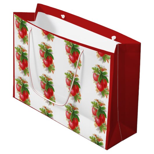 Antike Kirschen Große Geschenktüte (Vorderseite Schrägansicht)