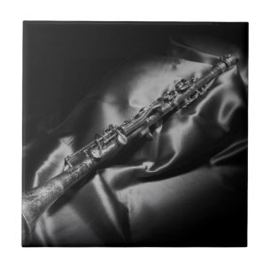 Antike Klarinette Stillleben, B&W Fliese