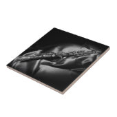 Antike Klarinette Stillleben, B&W Fliese (Seite)