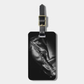 Antike Klarinette Stillleben, B&W Gepäckanhänger (Vorderseite vertikal)