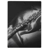 Antike Klarinette Stillleben, B&W Klemmbrett (Rückseite)