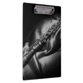 Antike Klarinette Stillleben, B&W Klemmbrett (Rechts)