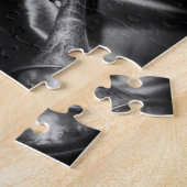 Antike Klarinette Stillleben, B&W Puzzle (Seite)