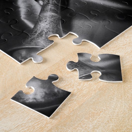 Antike Klarinette Stillleben, B&W Puzzle (Seite)