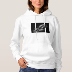 Antike Klarinette Stillleben, S/W Hoodie