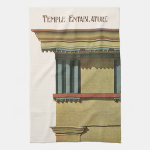Antike klassische Architektur, Tempelgebälk Geschirrtuch