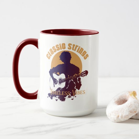 Antike Klassische Gitarre Kaffeetasse (Mit Donut)