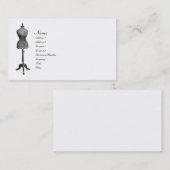 Antike Kleiderform Visitenkarte (Vorne/Hinten)