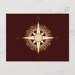 Antike Kompass-Postkarte Postkarte