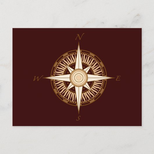 Antike Kompass-Postkarte Postkarte (Vorderseite)