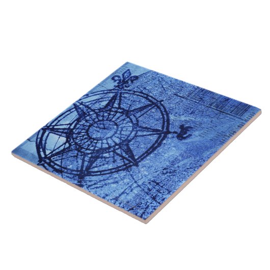 Antike Kompass-Rose Fliese (Seite)