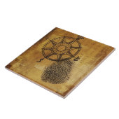 Antike Kompass-Rose mit Fingerabdruck Fliese (Seite)