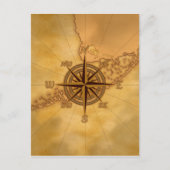 Antike Kompass-Rose Postkarte (Vorderseite)
