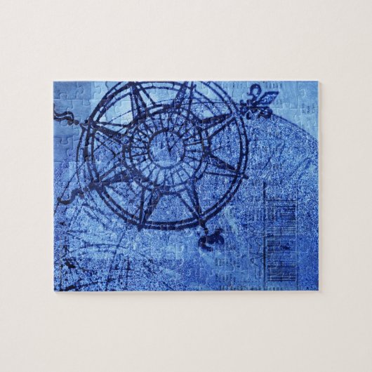 Antike Kompass-Rose Puzzle (Horizontal)