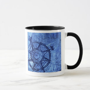 Antike Kompass-Rose Tasse