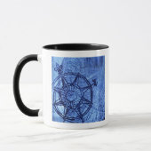 Antike Kompass-Rose Tasse (Links)