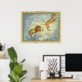 Antike Konstellation Leo Poster (Heimbüro)