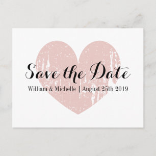 Antike korallenrosa Herz Save the Date Postkarten