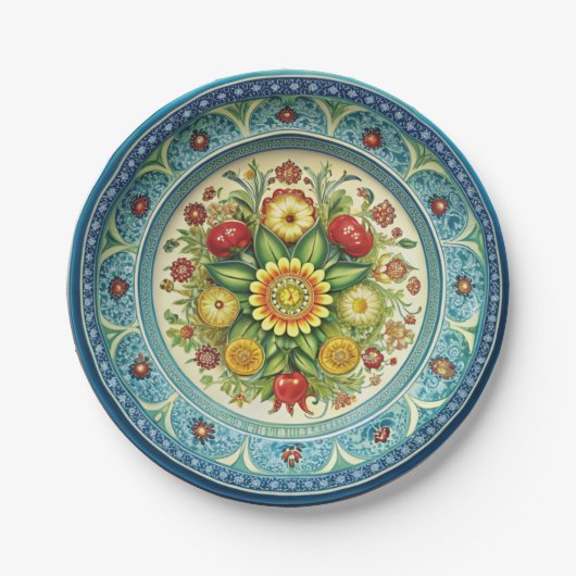 Antike Kornilov Brüder Porzellanpapier Platte Pappteller (Vorderseite)