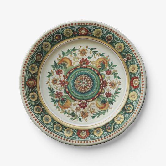 Antike Kornilov Brüder Porzellanpapier Platte Pappteller (Vorderseite)