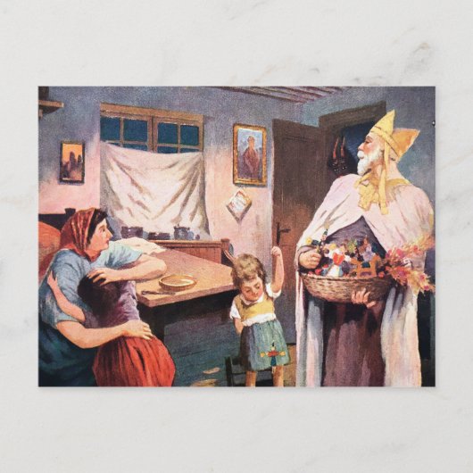 Antike Krampus-Besuchskarte Postkarte (Vorderseite)