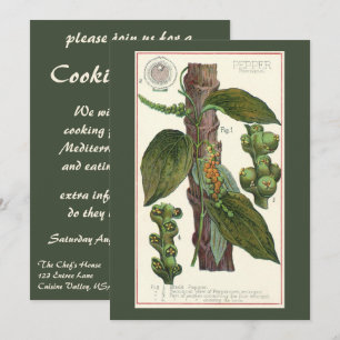 Antike Kräuter und Gewürze für Lebensmittel, schwa Einladung