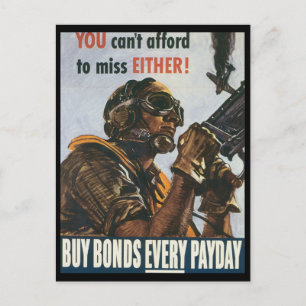 Antike Kriegs-Postkarten, US-Anleihen Postkarte
