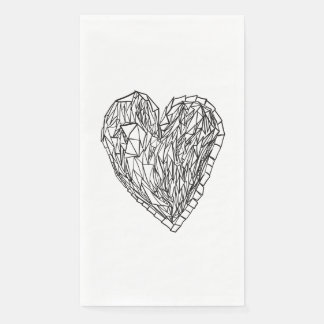 Antike Kristall-Liebesherz-Illustration Servietten