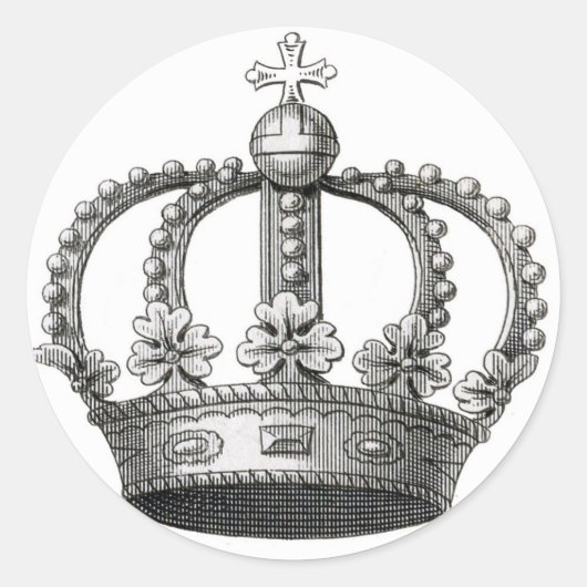 Antike Krone Runder Aufkleber (Vorderseite)