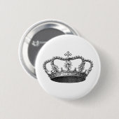 Antike Krone Schwarz und Weiß Button (Vorne & Hinten)