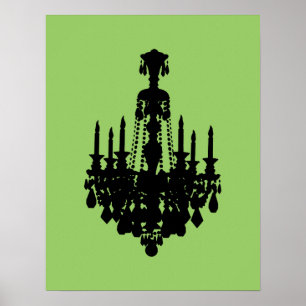 Antike Kronleuchter Grafik Poster