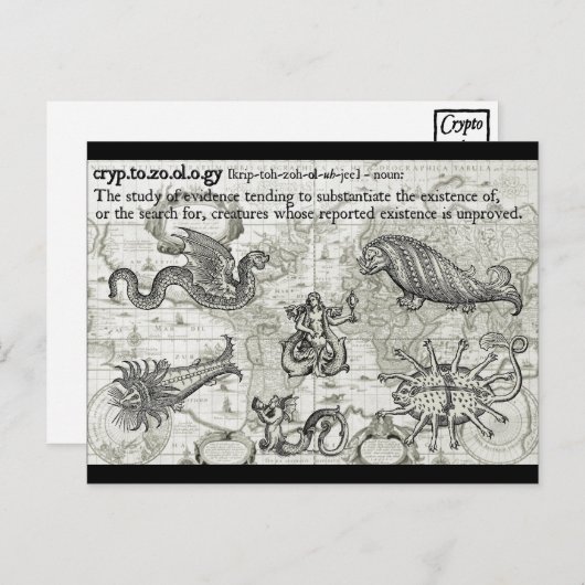 Antike Kryptozoologie Postkarten (Vorne/Hinten)